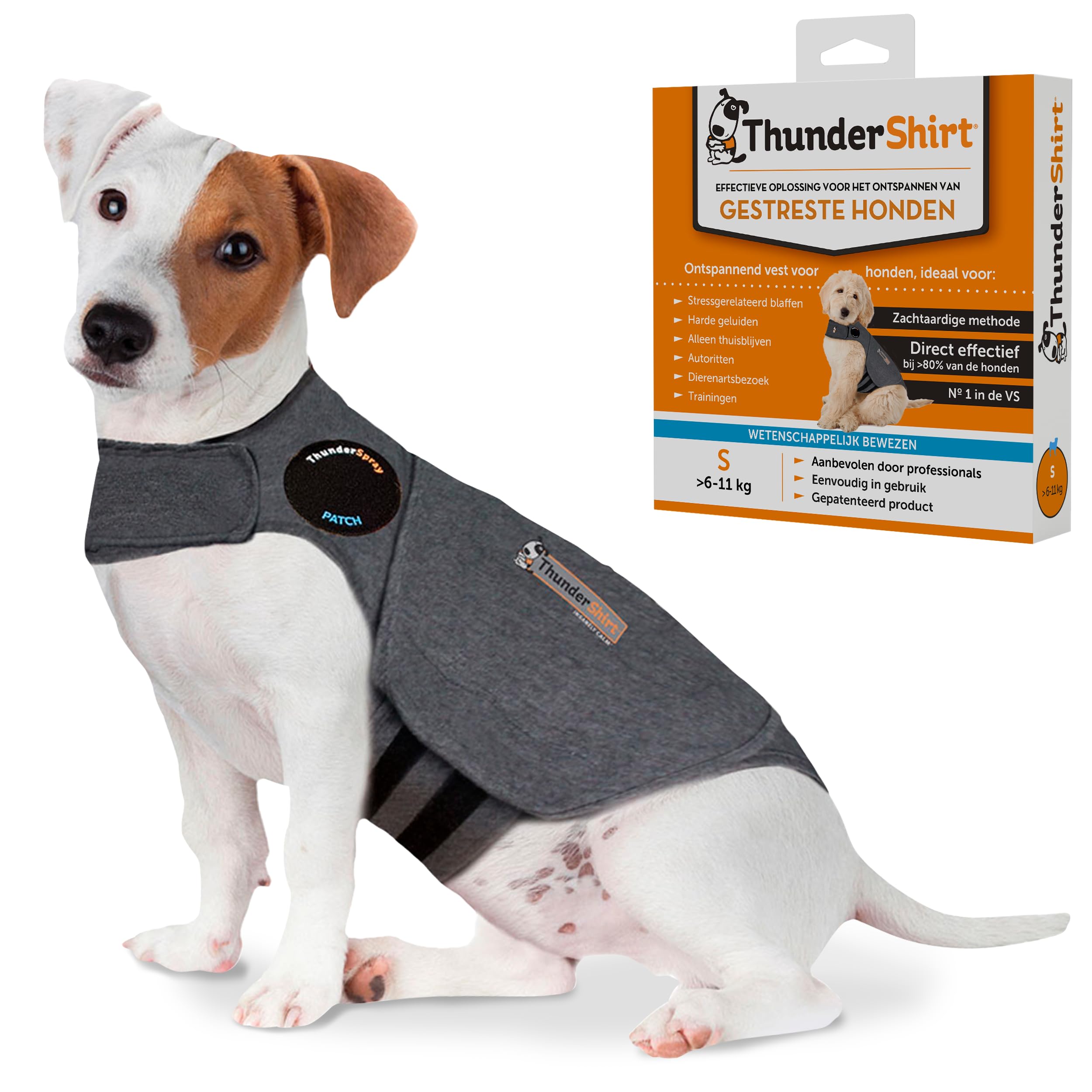 ThunderShirt for Dogs Small, Calming Jacket for Dogs, Dog Anxiety Jacket, Instant Natural Relief for Storms, Fireworks & Separation, Calming Vest, 5 Sizes, Grey