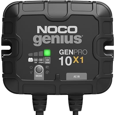 NOCO Genius GENPRO10X1: 1-Bank, 10A Onboard Battery Charger - 10A Per Bank, 12V Waterproof Marine Charger with Overcharge Protection & Temperature Compensation – for Lead-Acid & Lithium Batteries