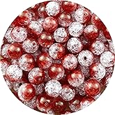 Tingoons 200pcs 10mm Acrylic Crackle Beads Round Crystal Acrylic Craft Beads with Hole for Home Decoration Vase Fillers DIY Craft Making Jewelry Making Bracelet Necklace Earrings(Red)