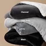 Bedsure Sherpa Fleece Throw Blanket 150x200 Dark Grey Twin/Double view 5