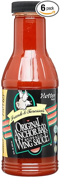 Amazon Com Anchor Bar Original Buffalo Wing Sauce Hotter 12 Ounce Bottles Pack Of 6 Grocery Gourmet Food