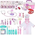 Gifts2U Doctor Kit for Toddlers 3-5, Medical Pretend Play Toys with Gift Case, 42 Piece Dentist Playset Kit for Kids,for Christmas Birthday Gift(Pink)