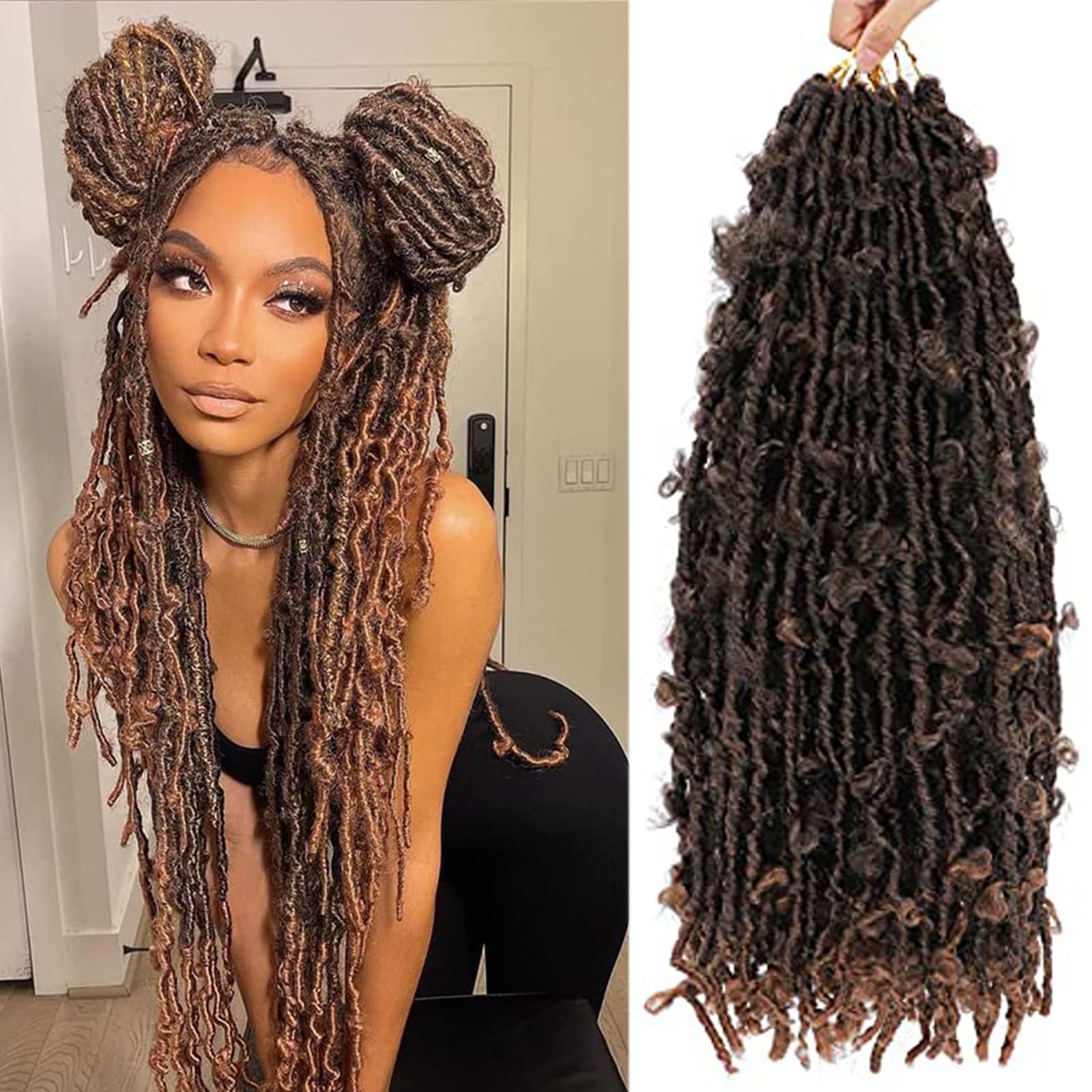 Butterfly Locs Crochet Braids 24 Inch Distressed Soft Messy Faux Locs — image 1