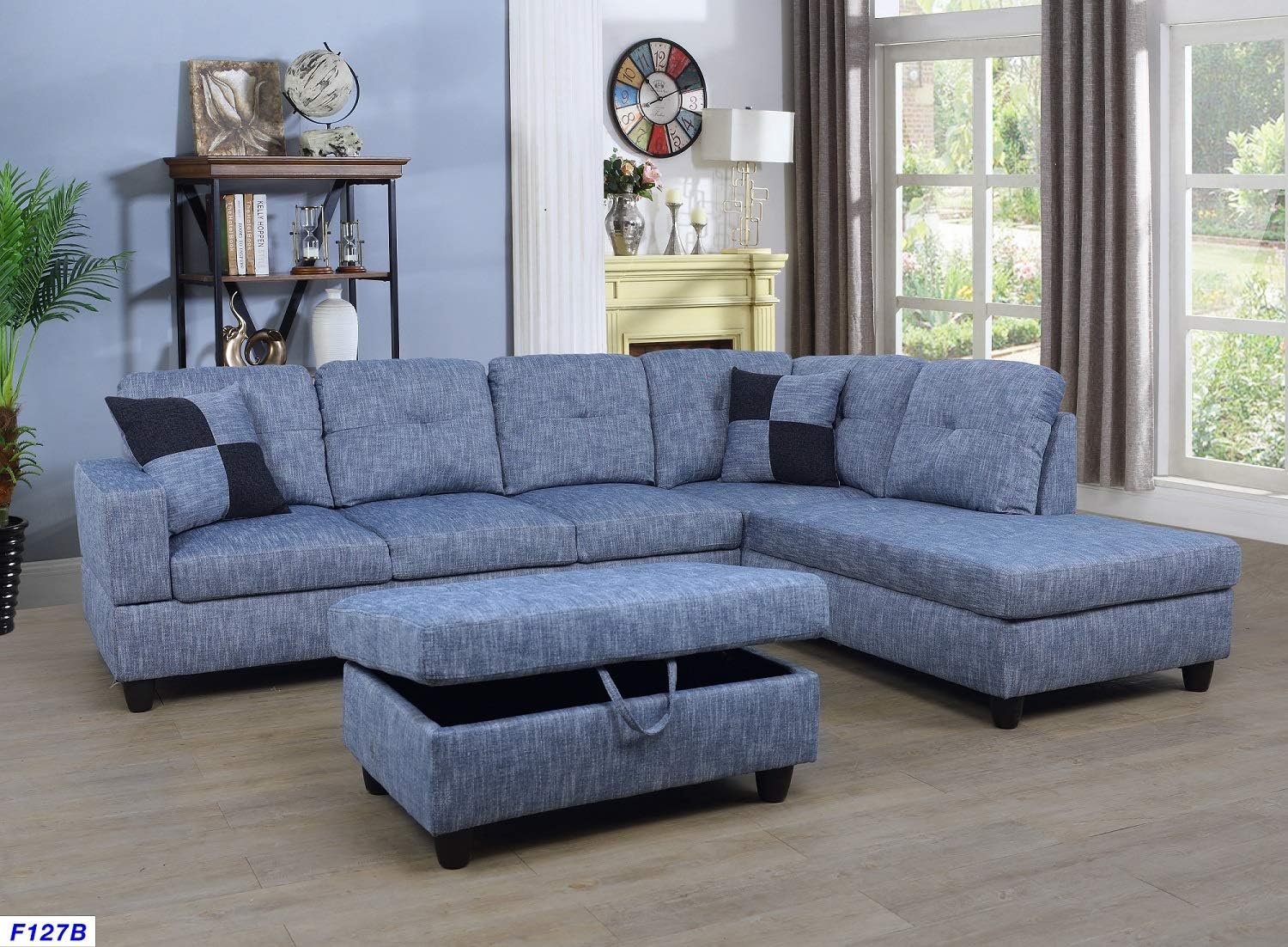 Amazon Com Beverly Fine Furniture Right Facing Linen Russes
