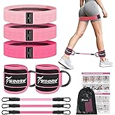 WOQQW Resistance Bands Set - Ankle Resistance Bands with Cuffs for Legs & Glute Workout, Fabric Booty Bands for Women, Home Gym Exercise Equipment for Hip, Pilates, Fitness, Yoga, Physical Therapy