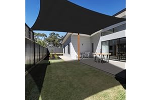 Ankuka Waterproof Sun Shade Sails Canopy Awning Shelter, UV Blockage Backyard Patio Garden Carport(10'x16.5', Black)