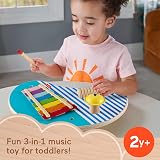 Fisher-Price Wood Toddler Musical Table 3-Piece Percussion Instrument HXT91 view 2
