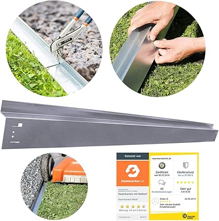 Hn Kernstutzen Metallwaren Rasenkante Mit Radlauf Metall 120 X 9 5 Cm Mahkante Beeteinfassung Beetumrandung Verlegelange 15er Set 17 00 M Amazon De Garten