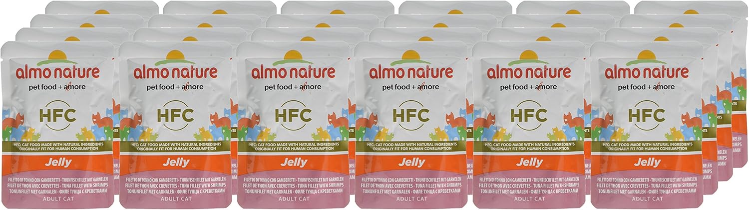 Almo Nature HFC Jelly - Wet Cat Food for Adult Cats - Tuna and Shrimps - Human-Grade, Gluten-Free - 55g (Pack of 24) - Image 5