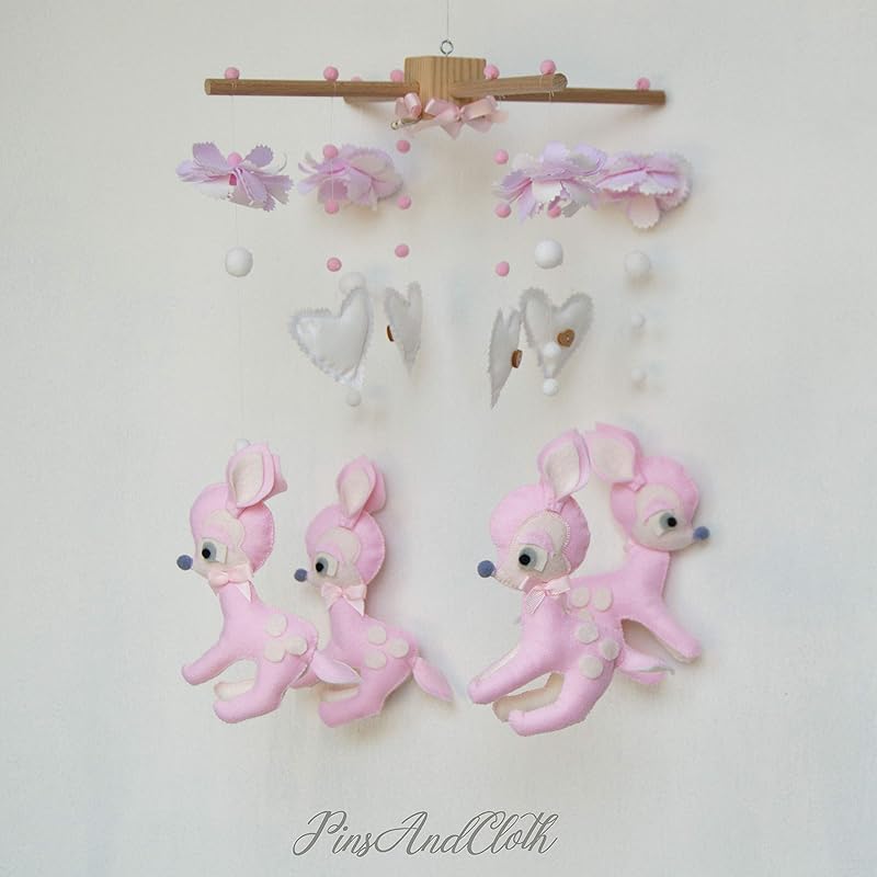 Deer Baby Girl Mobile Fawn Handmade Mobile Girl Handmade Crib Mobile Fawns Pink Cot Mobile Fawns Baby Shower Gift Woodland Nursery Handmade Crib Mobile Handmade Amazon Com
