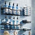 EUDELE 5-Pack Rustproof Stainless Steel Shower Caddy Set– No Drill Adhesive Bathroom Organizer, Space-Saving Shower Shelves f