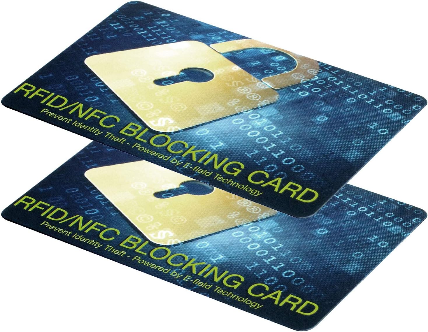 RFID Blocking Card-NFC Contactless Cards Protection for ID's, Passports and Chip Bank Cards-Theft Blocking Wallet Protector,Waterproof,Slim Design -1 Card Protects Your Entire Wallet-2 Packs