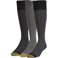 Amazon.com: GOLDTOE Men's Metropolitan Over-The-Calf Dress Socks, 3-Pairs,  Black, Large : Clothing, Shoes & Jewelry