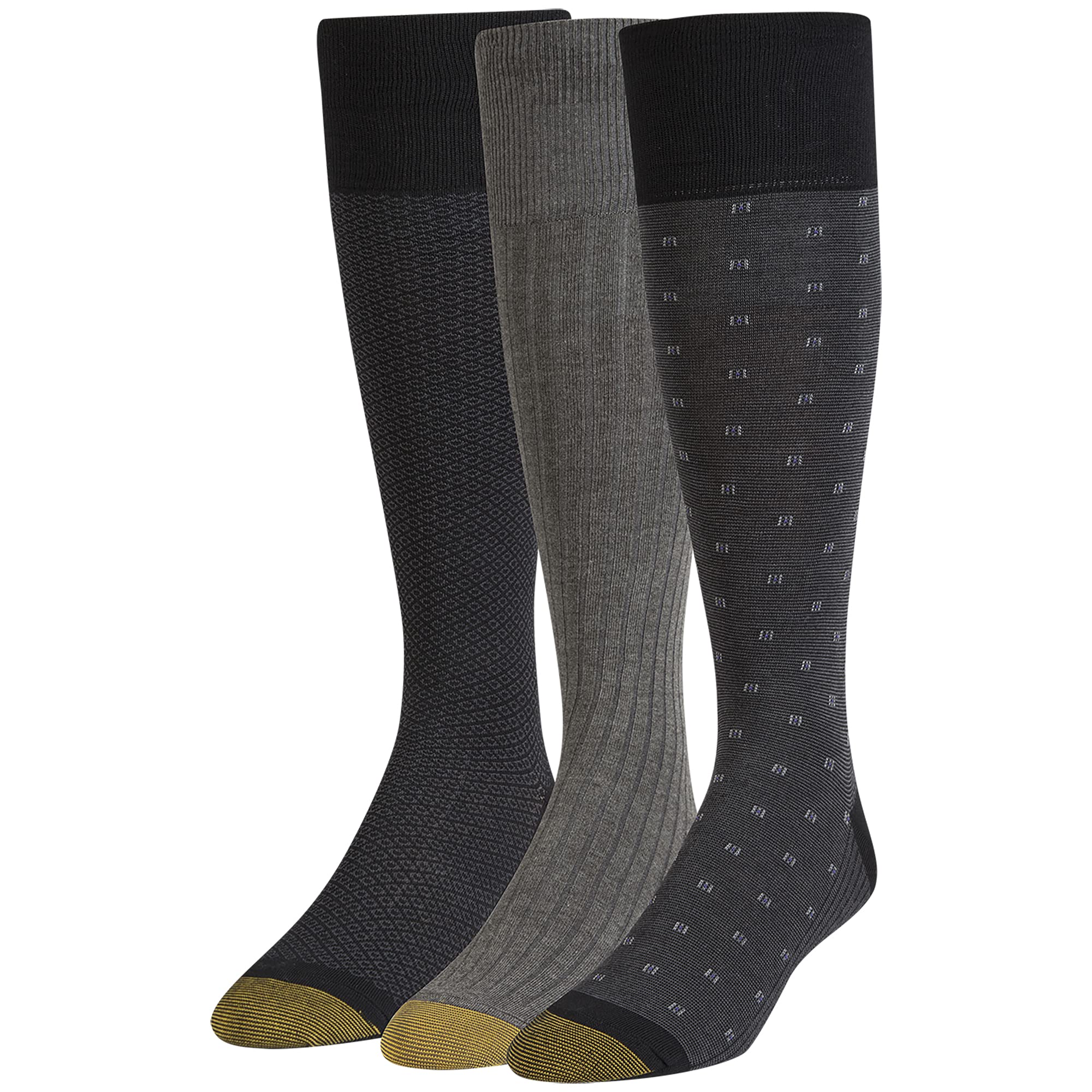 gold toe black dress socks for men New Goldtoe Socks Men 6-12 Black Dress Socks Solid 1 Pair Cotton Full Toe Casual