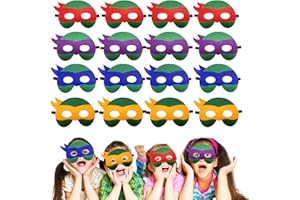 DOEA 12 Packs Turtles Masks Party Favors for Kids, Superhero Dress Up Cosplay Party Supplies Party Masks Turtles Costumes Superhero Birthday Party Decorations
