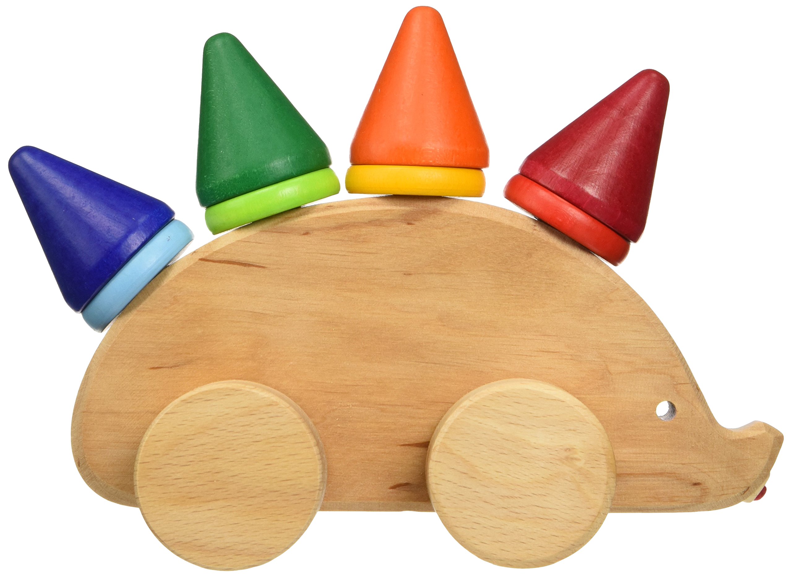 Buy Grimm's Hedgehog Natural Wood Pull Toy with 8 Removable Coloured