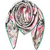 SHIROUYU 100% Pure Mulberry Silk Scarf 35" Large Square Lightweight Headscarf –Women’s Hair Wraps The shawl-With Gift Packed