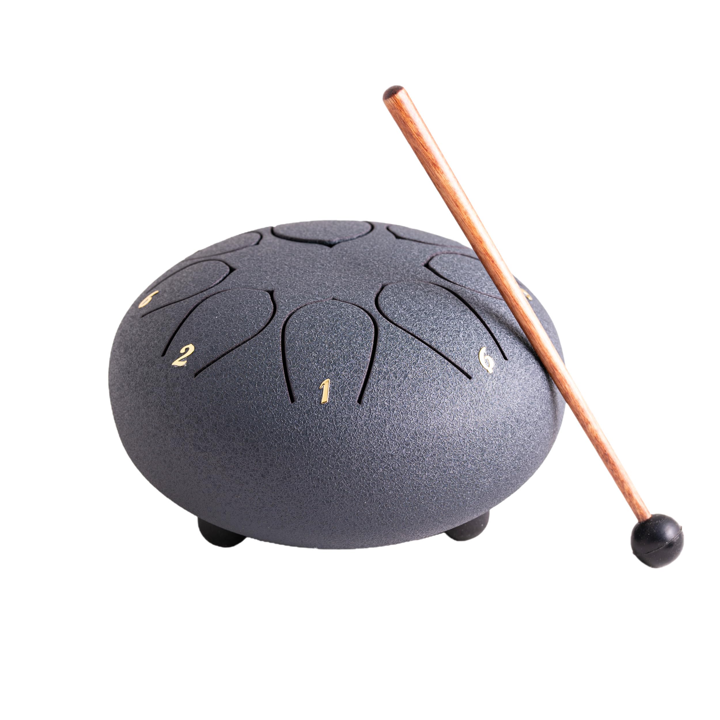 NKlaus Steeldrum 15743 Tongue Drum in C Major 6 Inch Handpan 8 Tones Dark Blue Steelpan Medium