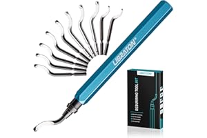 Libraton Deburring Tool with 11 High Speed Steel Blades, 360 Degree Rotary Head Deburring Tool for Metal, Resin, Aluminum, Copper, Plastic, 3D Printing, Wood