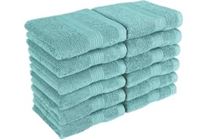 BEN KAUFMAN SALES CO Kaufman - Luxury Washcloths 12 pack | 13 x 13 in | 100% Cotton Face Towels | Soft Feel Wash Cloths for Your Face and Body, Highly Absorbent - Wash Cloth Essential for Showering Bathroom, Spa, and Gym
