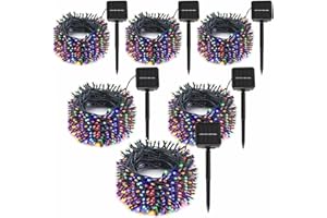 SyouHome 6-Pack Solar String Lights, 600 LED Extra-Long 236Ft Solar Christmas Lights Outdoor Waterproof, 8 Modes Multicolor Led Outdoor Light for Garden, Patio, Wedding, Christmas Decorations