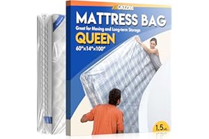 AXGATOXE Plastic Mattress Bag for Moving Storage, Waterproof Mattress Cover, Mattress Protector for Moving Supplies - Queen Size (1.5MIL)
