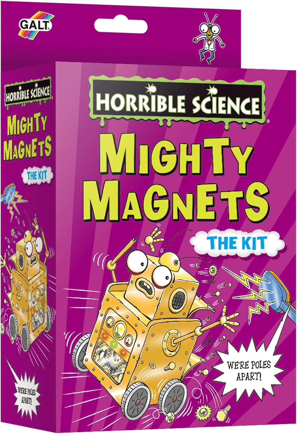 Galt Mighty Magnets Kit -Horrible Science Kids Magnets and Science Kit for Kids-Hands-on Physics Experiments -Build a Rolling Robot and Perform Levitation Tricks