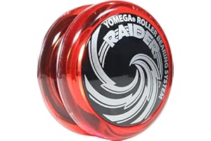 Yomega Raider - Professional Responsive Ball Bearing Yoyo, Great for Kids, Beginners and for Advanced String Yo-Yo Tricks and Looping Play. + Extra 2 Strings & 3 Month Warranty (Red/Black Cap)