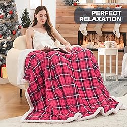 inhand Pink Sherpa Throw Blanket Reversible Cozy