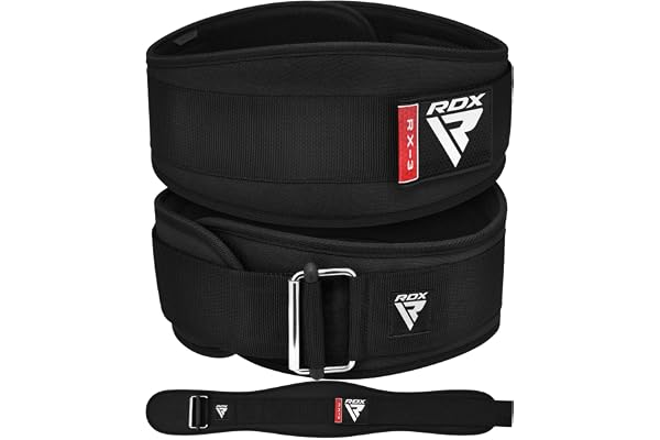 RDX Weight Lifting Belt,6.5” Curved Padded Back Lumbar Support, Functional Fitness Strength Training, Core Exercise Workout B