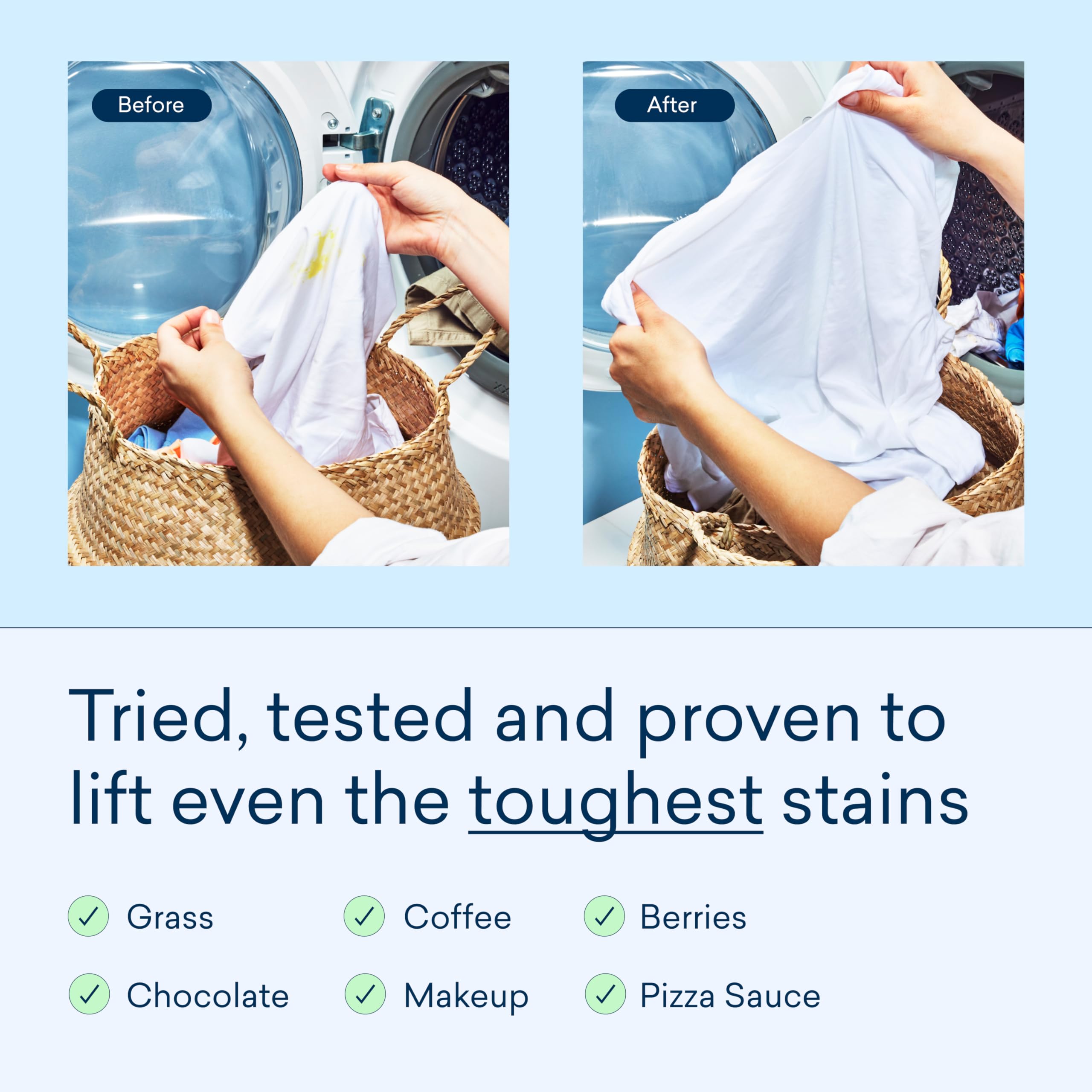 BLUELAND Laundry Detergent Tablets, 120 Count, Plastic-Free Eco-Friendly Pods, Sheets, Liquid Alternative - Fragrance Free and Clear, Natural, Gentle