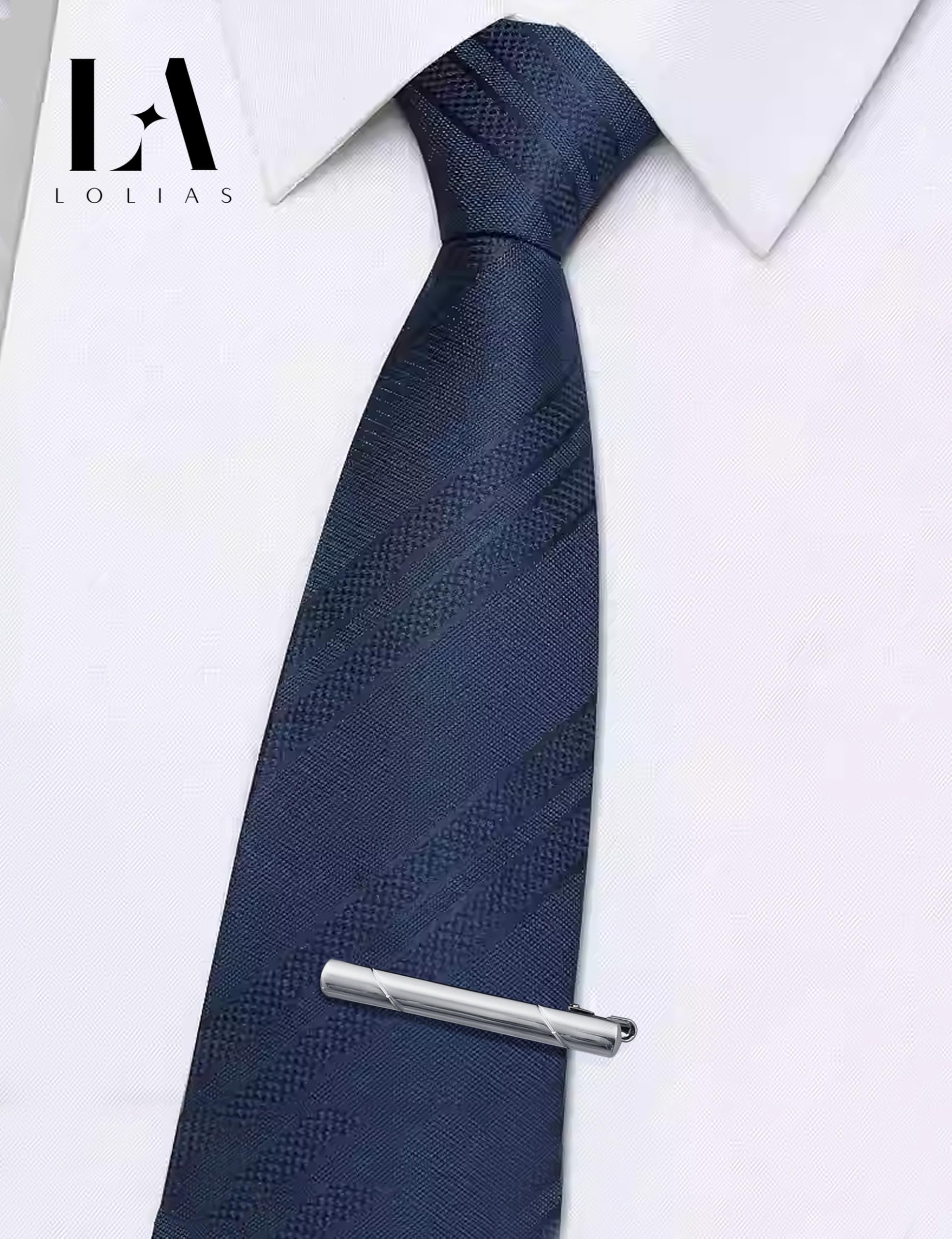 LOLIAS 12Pcs Tie Clips for Men Silver Black 14K Gold Plated Tie Bar for Regular Ties Classic Tie Clasps Necktie Wedding Meeting Business Clips with Gift Box