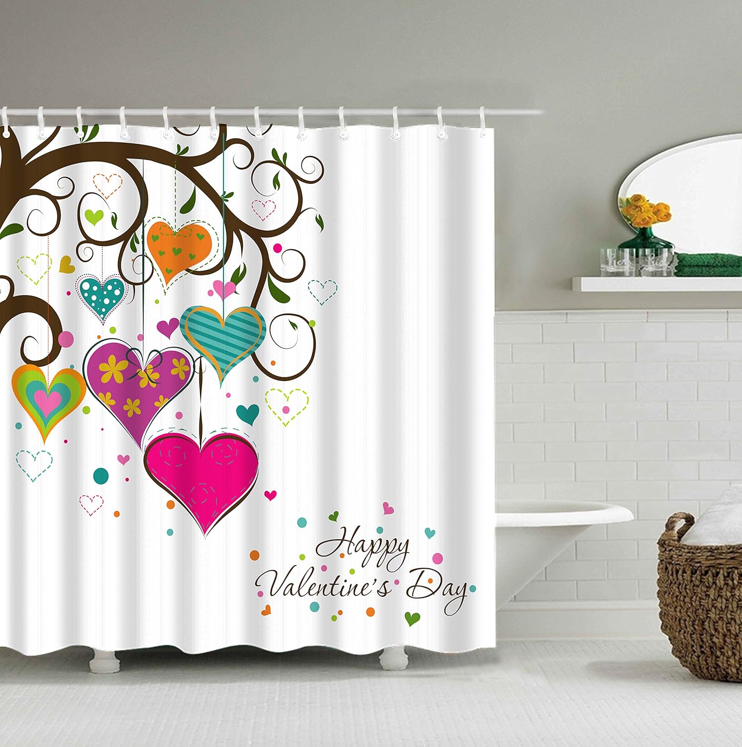 Flower Tree Bathroom Decor Shower Curtain Waterproof Fabric W 12 Hook 71x71inch Shower Curtains Home Garden Bathroom Supplies Accessories