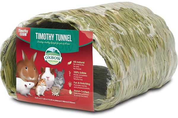 Oxbow Timothy Hay Tunnel, Guinea Pig Hideout, Rabbit & Bunny Tunnel, Edible | Guinea Pig Tunnel, Timothy Club, Timothy Hay, Rabbit Tunnel, Edible, Hand-Woven, Guinea Pig Enrichment, Rabbit Enrichment