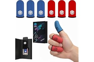 Nexus Elite Gaming Finger Sleeves 6-Pcs,Ultra-Thin Carbon Fiber,Anti-Sweat & Anti-Slip,Universal for all Phones & Tablets