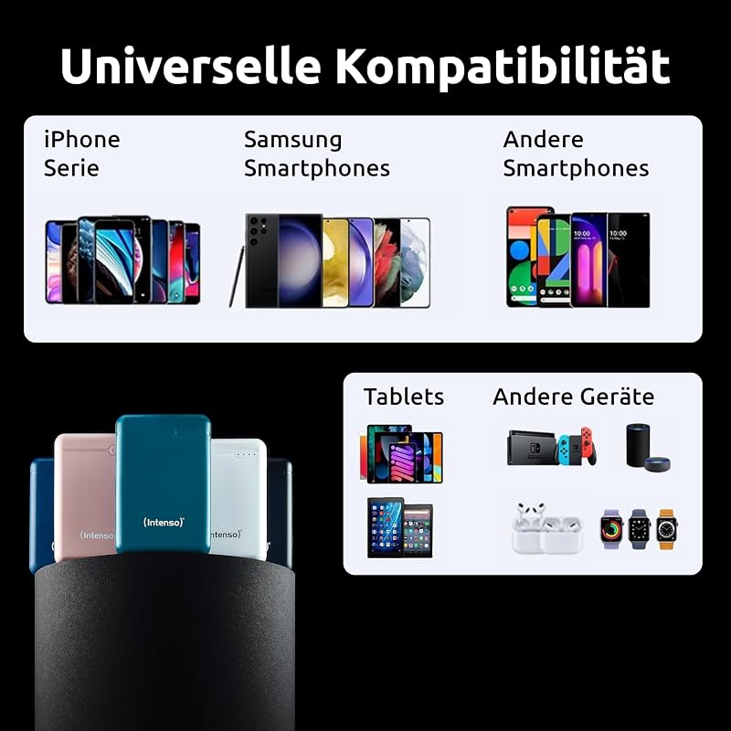 Carregador portátil Power Bank intenso XS10000, bateria externa (10000mAh, para smartphones, tablets e mais), azul