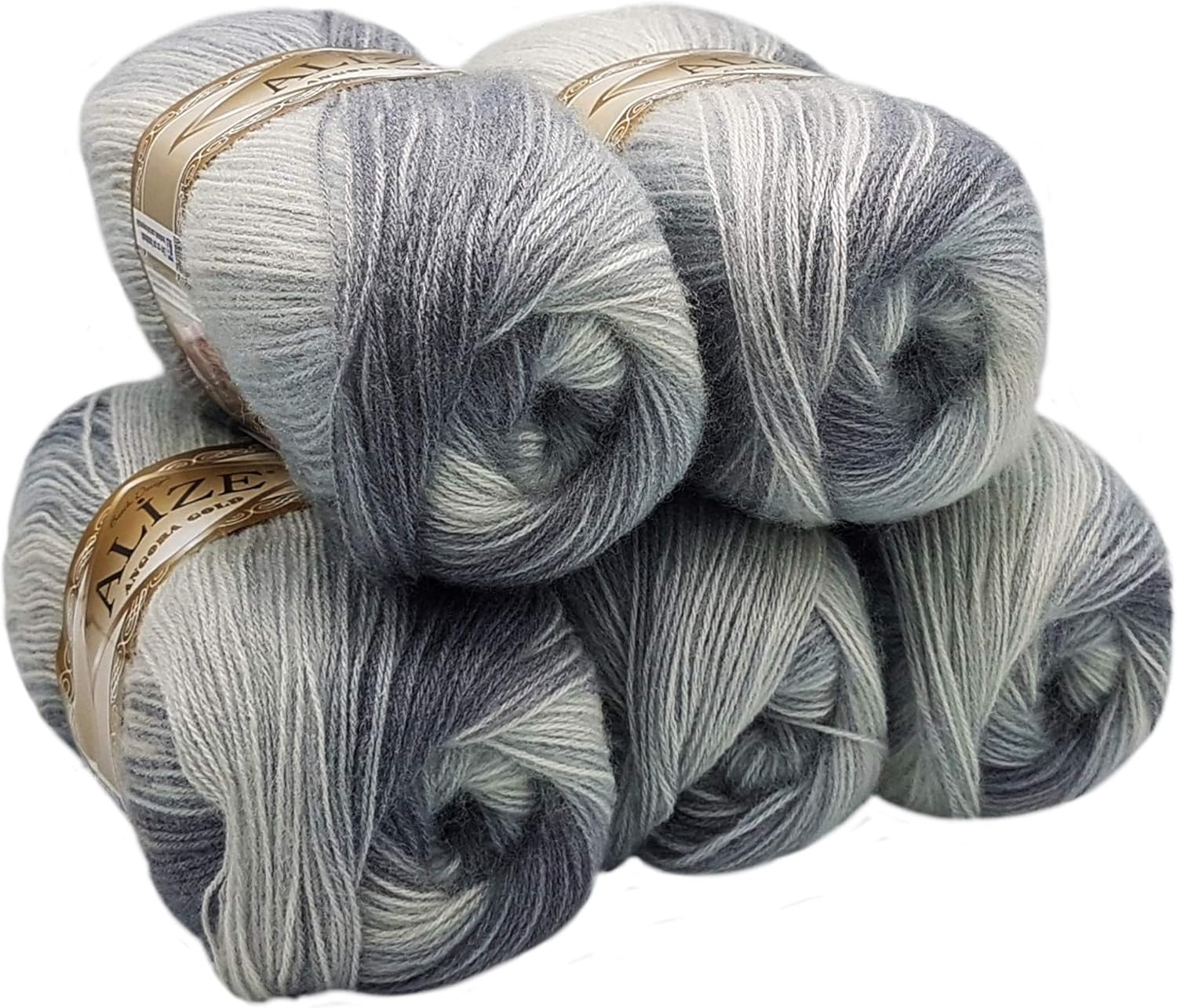 Alize Lot de 5 pelotes de 100 g de laine à tricoter multicolore avec dégradé de couleur, 500 g