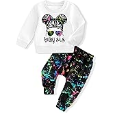 AGAPENG Toddler Baby Girl Clothes Cute Graphic Long Sleeve Sweatshirt Camouflage Pants Sweatsuit Infant Fall Winter Outfits