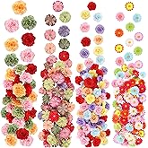 310Pcs Fake Flower Heads Mini Artificial Flower Bulk Silk Flowers for Decoration Small Faux Flower Heads Fabric Daisy Buds Floral for Crafts DIY Wedding Party Baby Shower Home Decor (Bright Colors)