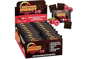ZENEVO Driving Energy - Caffeinated Energy Bite Size - Dark Chocolate Berry Fuel with 150mg Caffeine - Long-Lasting for Gym, Workout, Adults - Great Taste - Low Carb - Healthy Snack - 30 Count