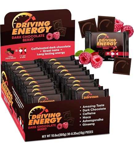 Amazon.com : Driving Energy - Caffeinated Energy Bite Size - Dark