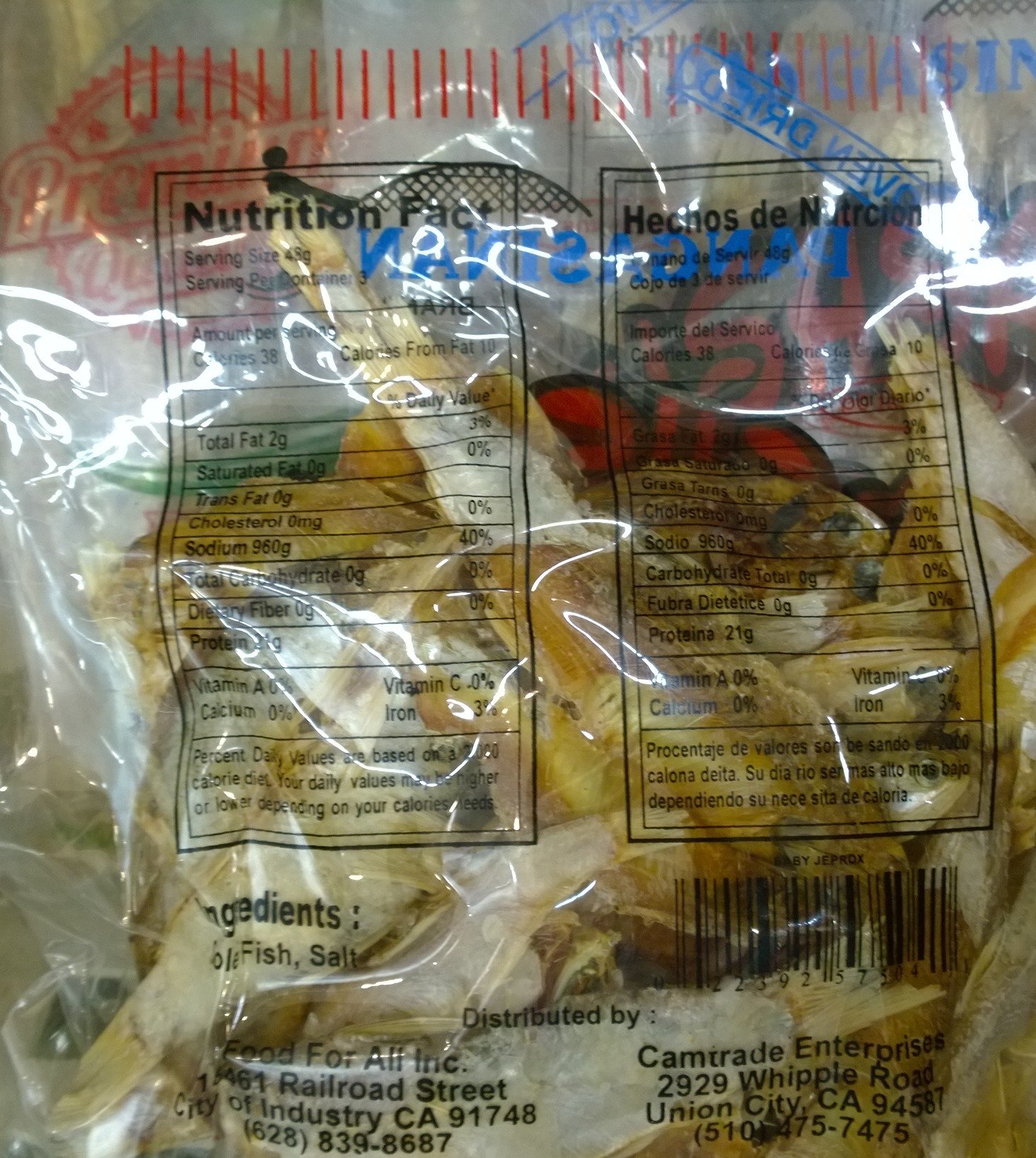 Pangasinan Fishsarap Dried Fish or Tuyo Baby Jeprox Fish Fillet Pack of