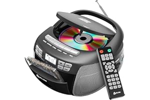 KLIM CD Player & Cassette Tape Player, Bluetooth Boombox, AM/FM Radio, Stereo Sound, Remote, CD and Cassette Combo, Tape Reco