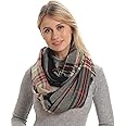 Women Plaid Infinity Scarf for Winter, Cashmere Feel, Cozy Warm for Winter