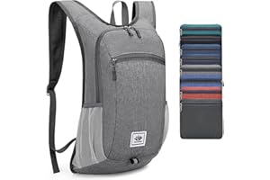 asUwish 15L Hiking Backpack Ultralight Lightweight Packable Hiking Backpacks Water Resistant Folding Daypack for Travel (Grey)