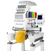 Smartstitch S-1001 Upgraded Embroidery Machine with 10 Needles, 1200SPM Max Speed, 7" Touch Screen, 9.5"x14.2" Embroidery Area, New Gen of Commercial Embroidery Machine for Flat, Hat, T-shirt and more
