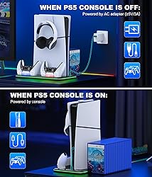 PS5/PS5 Slim Stand and Cooling Station with
