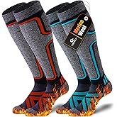 Cirorld Merino Wool Ski Socks Women Men,2 Pairs Knee High Winter Warm Skiing Socks Performance Thermal Snowboarding Socks