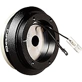 NRG Innovations Racing Style Steering Wheel Short Hub, Lockable Aluminum Steering Shaft, 6x70mm Bolt Pattern Quick Release Adapter Unit, Compatible With 94-02 Honda Accord, Black, NRG-SRK-130H
