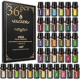 SACATR 36 Pcs Natural Essential Oil Sets,Essential Oils for Diffuser, Humidifiers, Skin Care, Massage, Fragrance Oil Scent for DIY Candle and Soap Making, Gift for Friends (36 * 5ML)